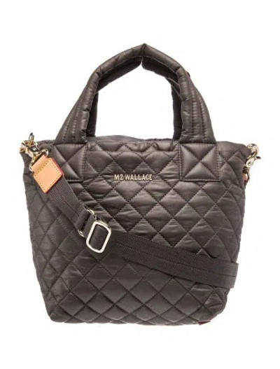 Pre-owned Mz Wallace Quilted Top Handle Bag In Black