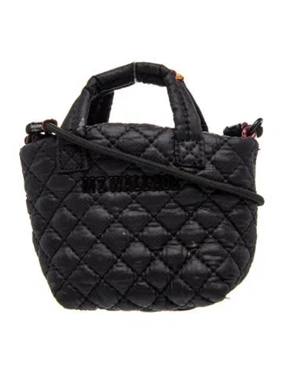 Pre-owned Mz Wallace Quilted Top Handle Bag In Black