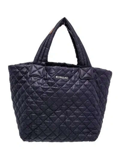 Pre-owned Mz Wallace Quilted Top Handle Bag In Blue