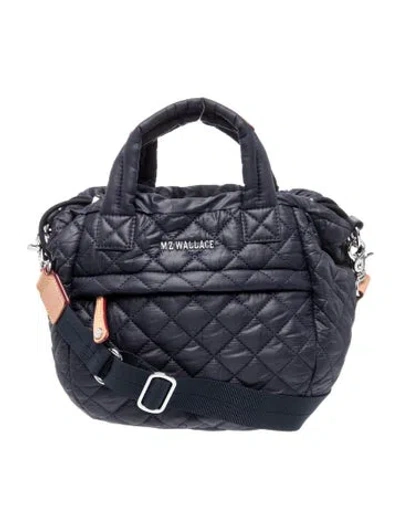 Pre-owned Mz Wallace Quilted Top Handle Bag In Blue