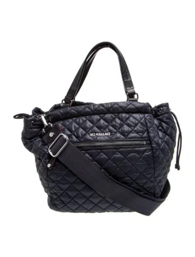 Pre-owned Mz Wallace Quilted Top Handle Bag In Blue