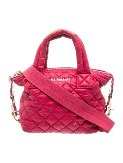 Pre-owned Mz Wallace Quilted Top Handle Bag In Burgundy
