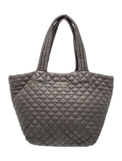 Pre-owned Mz Wallace Quilted Top Handle Bag In Gray