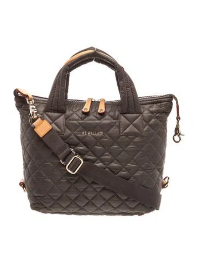 Pre-owned Mz Wallace Quilted Top Handle Bag In Gray