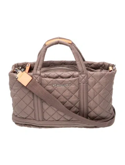Pre-owned Mz Wallace Quilted Top Handle Bag In Gray