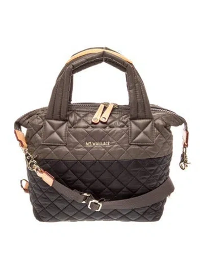 Pre-owned Mz Wallace Quilted Top Handle Bag In Grey
