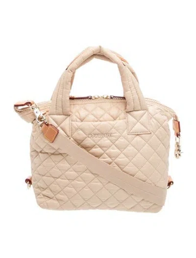 Pre-owned Mz Wallace Quilted Top Handle Bag In Neutrals