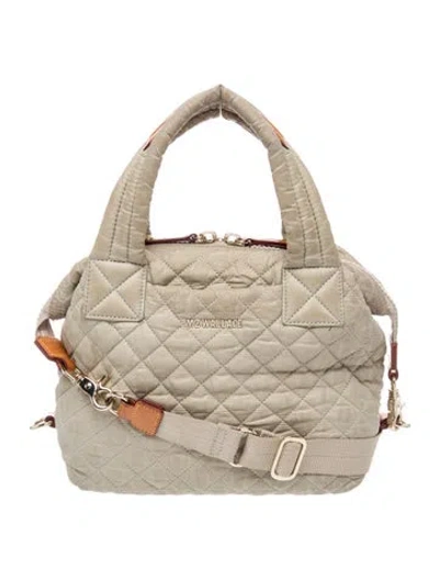 Pre-owned Mz Wallace Quilted Top Handle Bag In Neutrals