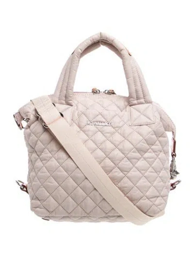 Pre-owned Mz Wallace Quilted Top Handle Bag In Neutrals