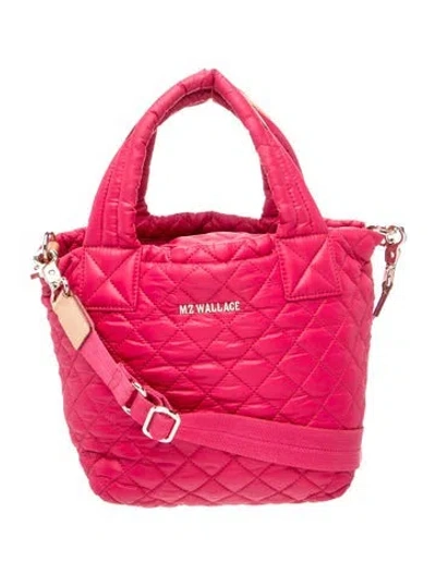 Pre-owned Mz Wallace Quilted Top Handle Bag In Pink