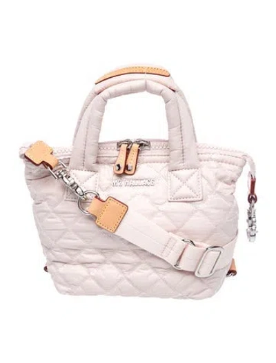 Pre-owned Mz Wallace Quilted Top Handle Bag In Pink