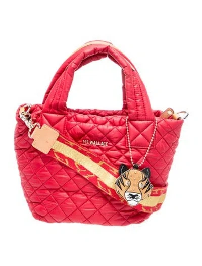 Pre-owned Mz Wallace Quilted Top Handle Bag In Red