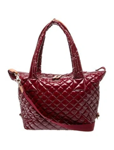 Pre-owned Mz Wallace Quilted Top Handle Bag In Red