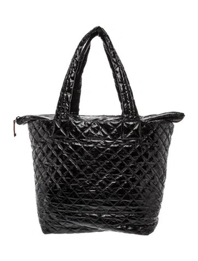 Pre-owned Mz Wallace Quilted Tote In Black