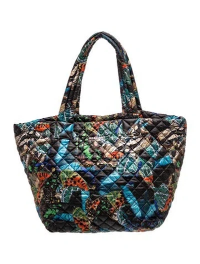 Pre-owned Mz Wallace Quilted Tote In Black