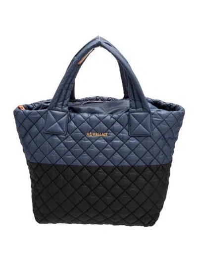 Pre-owned Mz Wallace Quilted Tote In Blue