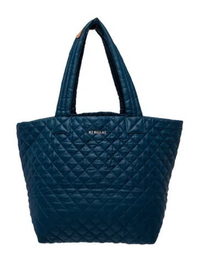 Pre-owned Mz Wallace Quilted Tote In Blue