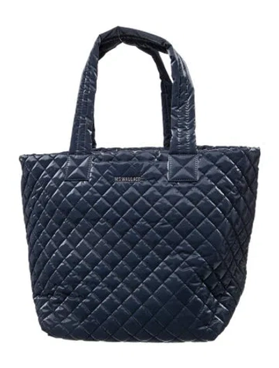 Pre-owned Mz Wallace Quilted Tote In Blue