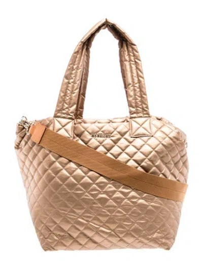 Pre-owned Mz Wallace Quilted Tote In Brown/metallic