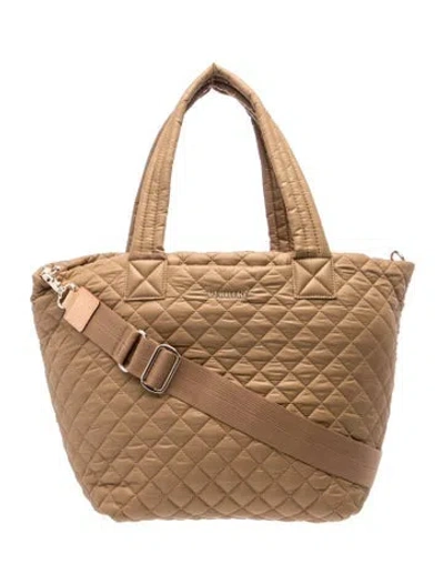 Pre-owned Mz Wallace Quilted Tote In Gold