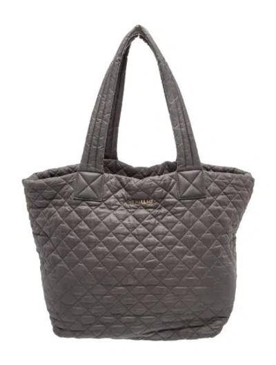 Pre-owned Mz Wallace Quilted Tote In Gray