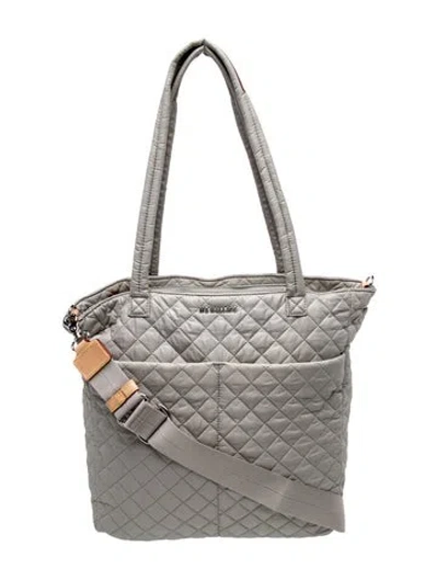 Pre-owned Mz Wallace Quilted Tote In Gray
