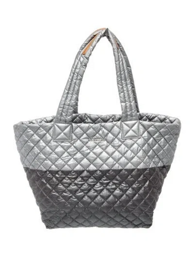 Pre-owned Mz Wallace Quilted Tote In Gray