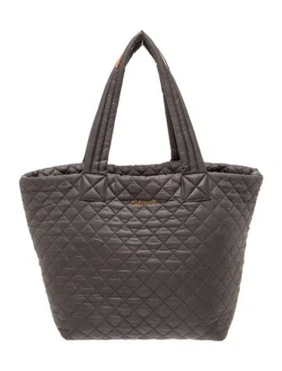 Pre-owned Mz Wallace Quilted Tote In Gray
