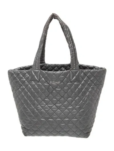 Pre-owned Mz Wallace Quilted Tote In Grey