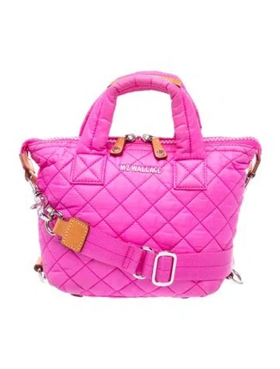Pre-owned Mz Wallace Quilted Weekender Bag In Pink