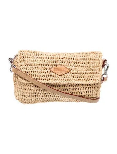 Pre-owned Mz Wallace Raffia Crossbody Bag In Neutrals