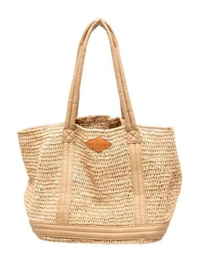 Pre-owned Mz Wallace Raffia Tote In Neutrals