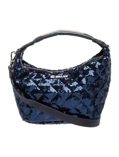 Pre-owned Mz Wallace Sequins Top Handle Bag In Blue