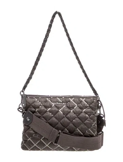 Pre-owned Mz Wallace Signature Crossbody Bag In Grey