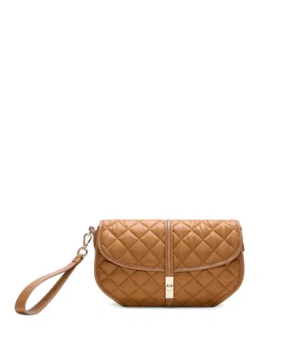 Mz Wallace Small Astor Convertible Quilted Clutch In Brown