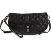 Mz Wallace Small Astor Convertible Quilted Leather Crossbody Clutch In Black