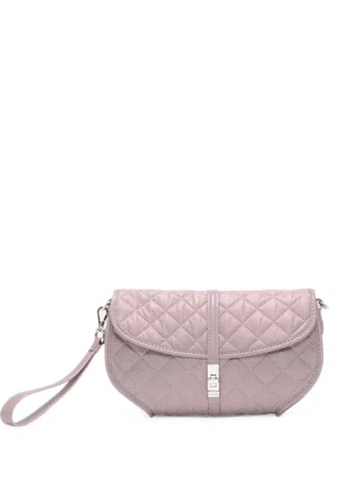 Mz Wallace Small Astor Quilted Clutch Bag In Pink