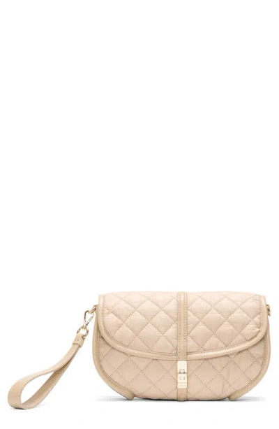 Mz Wallace Small Astor Quilted Nylon Convertible Clutch In Neutral