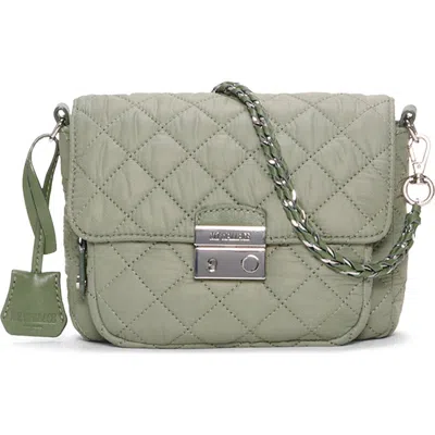 Mz Wallace Small Crosby Lock Quilted Nylon Crossbody Bag In Green