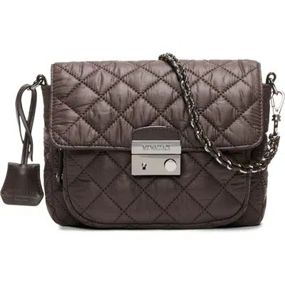 Mz Wallace Small Crosby Lock Quilted Nylon Crossbody Bag In Purple