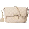 Mz Wallace Small Crosby Lock Quilted Nylon Crossbody Bag In Neutral