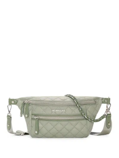Mz Wallace Small Crosby Quilted Crossbody Bag In Green