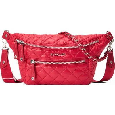 Mz Wallace Small Crosby Quilted Nylon Convertible Sling Bag In Red