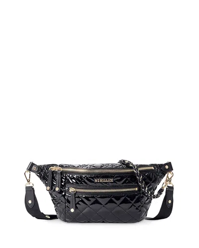 Mz Wallace Small Crosby Quilted Nylon Convertible Sling Bag In Black