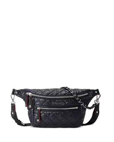 Mz Wallace Small Crosby Sling Bag In Black/light Gold