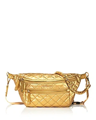 Mz Wallace Small Crosby Sling Bag In Light Gold Pearl Metallic