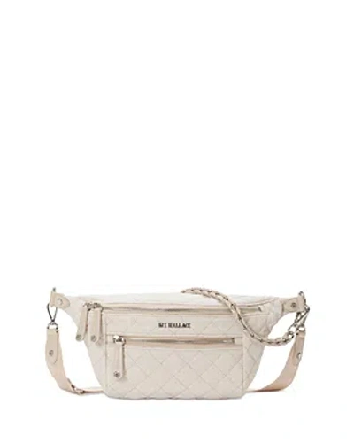 Mz Wallace Small Crosby Quilted Nylon Convertible Sling Bag In True Linen