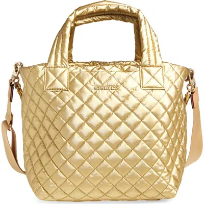 Mz Wallace Small Metro Deluxe Quilted Metallic Nylon Tote
