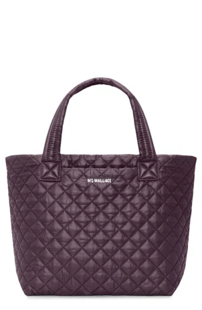 Mz Wallace Small Metro Deluxe Quilted Nylon Tote In Purple