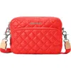 Mz Wallace Metro Small Quilted Camera Crossbody Bag In Bright Cherry